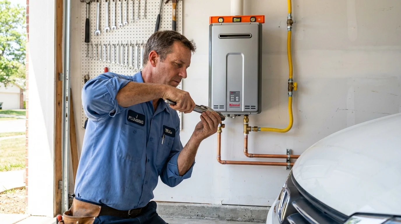 Tankless water heater installation by a Johns Plumbing LLC plumber in Sigourney